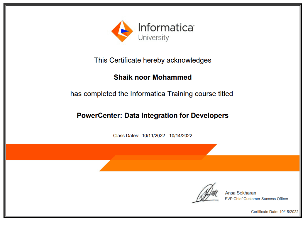 PowerCenter Data Integration for Developers